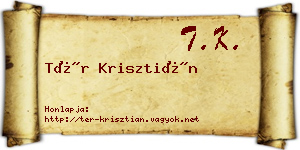 Tér Krisztián névjegykártya